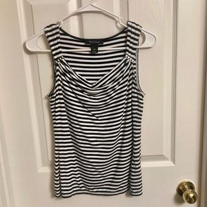 White House Black Market | White & Black Stripe Sleeveless Top XS